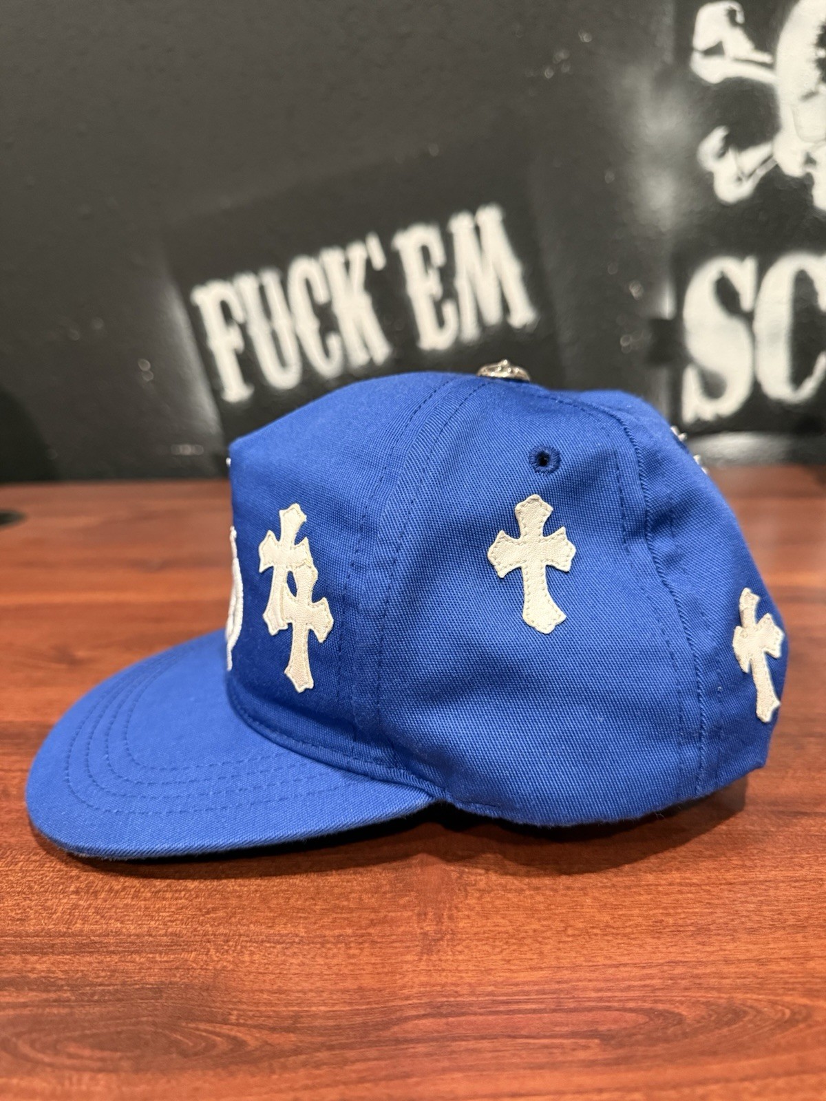 Authentic Chrome Hearts CH Cross Patch Blue/White… - image 3