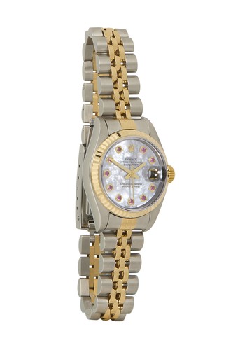 Rolex Stainless Steel Mother Of Pearl & Ruby Dial Datejust 791...
