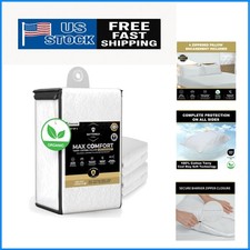 Breathable Organic Cotton Pillow Protectors - 4-Pack, Lifetime Included