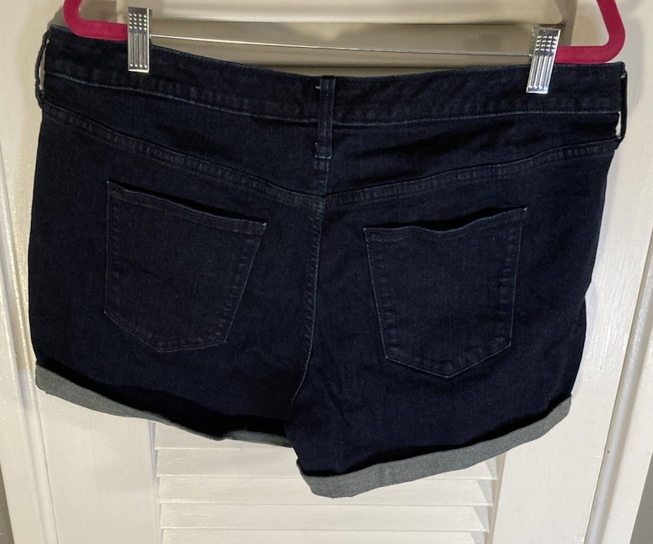 Universal Thread Rolled Cuff Dark Blue Denim Stre… - image 4