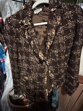 Chanel Brown Vintage Jacket W/ Pin  And Stunning Rare Trim 38 France Modele A1