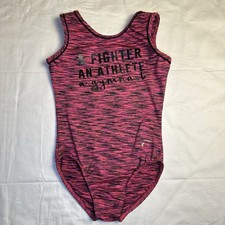 DESTIRA Pink Grey Heather Tank Style Practice Gymnastics Leotard CM
