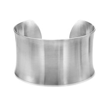 Wide Bangle Bracelet Silver Open Cuff Stylish Fashion Jewelry for Her 6.75in