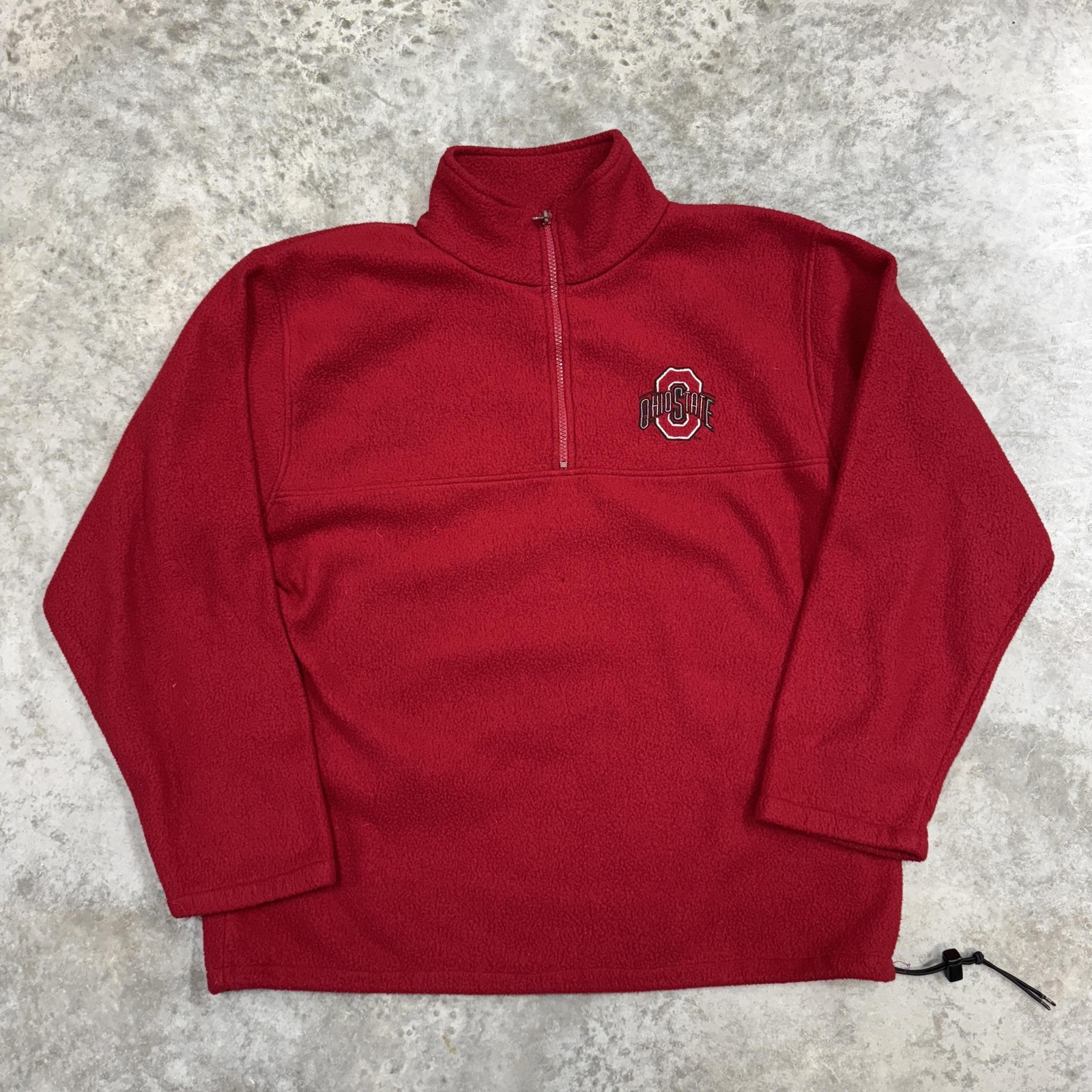 Ohio State Buckeyes Sweatshirt Mens Medium Red NCAA Football Fleece 1/4 Zip