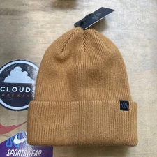 VRST Beanie Adult One Size Palomino Gold Ribbed Cuffed Knit Hat Roll Top Cap