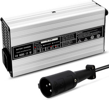 48V 6A Golf Cart Battery Charger with 3-Pin Round Plug - Compatible with D