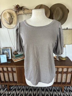 Nectar Clothing Womens Top Size L Gray Scoop Neck Balloon Sleeve Boho