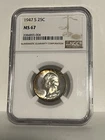 1947-S Washington Silver Quarter Coin NGC MS67