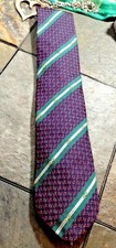 Burberrys Equestrian Theme Classic Vintage Mens 100 Silk Tie Made in England
