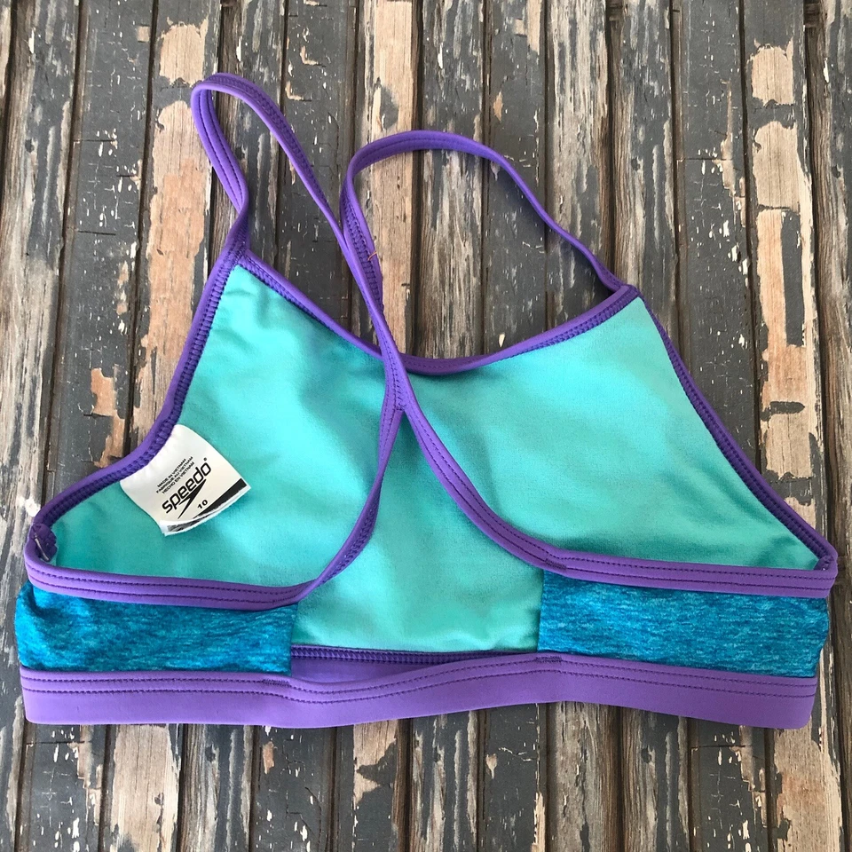 Top de natación Speedo Kids Digi Zigzag brezo talla 10 trajes de baño Top Beach Foto 4 de 4