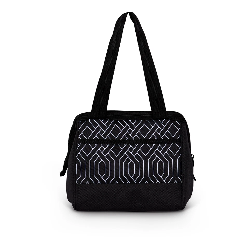 IGLOO Leftover Tote COOLER BAG, 9 Can Capacity, BLACK & WHITE TRELLIS - Image 3 of 4