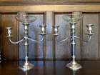 Pair of TALL STERLING SILVER CANDELABRA by INTERNATIONAL SILVER, PRELUDE PATTERN