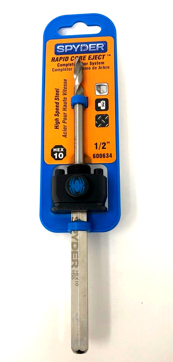 SPYDER Rapid Core Ejectâ¢, Hex10 1/2in. Quick Change Hole Saw Arbor 10pk Included Qty 10 Model 600869 10 6579404 SPYDER Rapid Core Ejectâ¢, Hex10 1/2in. Quick Change Hole Saw Arbor 10pk Included Qty 10 Model 600869 10 6579404