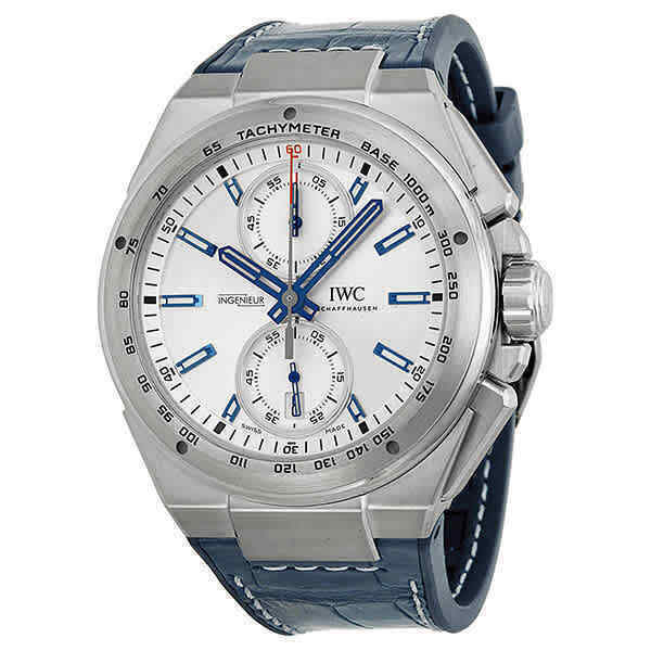 IWC Ingenieur Silver Men's Watch with Blue Leather Strap - IW378509 for  sale online | eBay