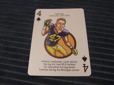 2019 Hero Decks Michigan Wolverines Football Playing Card -Jake Ryan-