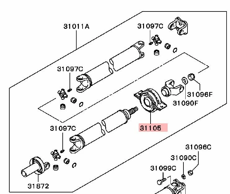 NEW Center Support Bearing For Mitsubishi Montero Sport / Nativa 1997-1999 - Image 3 of 3