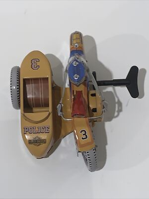 Harley Davidson Motorcycles 1950's Tin Toy Sidecar Reproduction In