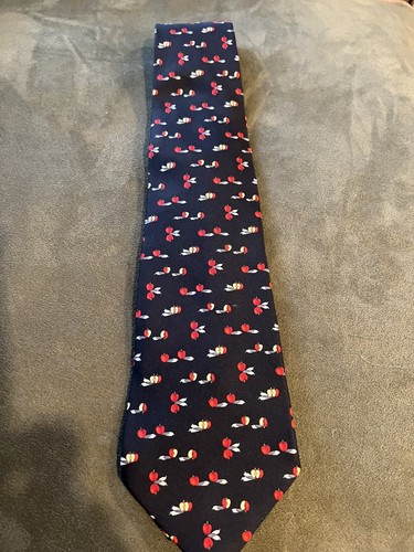 Men's Navy Blue Silk Tie - Nautical Sailboat & American Flag Design, 58 Inches