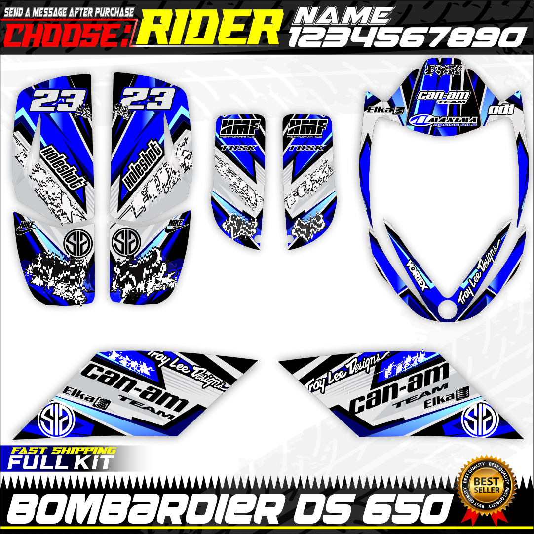 Canam ds 650 bombardier Kit graphics decals stickers DS650 CANAM atv quad wrap eBay