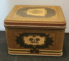  JL Clark Manufacturing Collectible Tin Canister Box With Lid USA Made Vintage