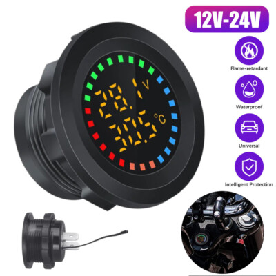 12V / 24V Voltmeter Auto Motorrad Voltanzeige Batterie Digital LED Anzeige