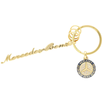 Genuine Mercedes-Benz Yellow Gold-Coloured Key Ring Classic