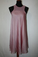 Silence + Noise Sz L Pink Sheer Lined Sleeveless Racerback Skater Dress