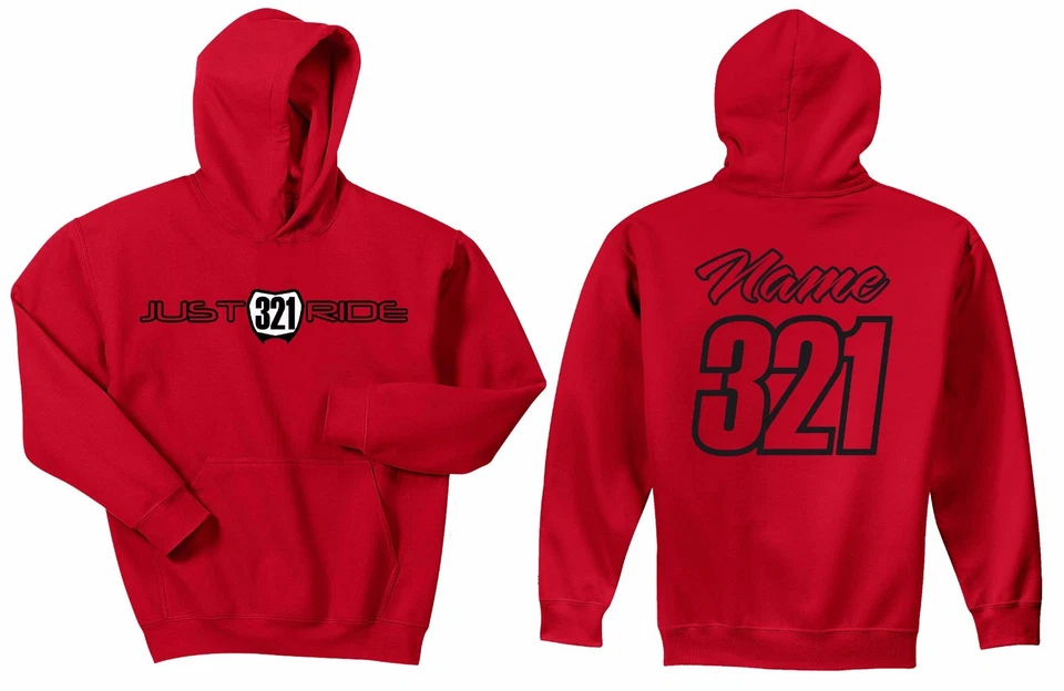 Motocross Numéro Plaque Sweat Capuche Chemise MX Moto Juste Ride Rouge Honda Cr - Photo 1/1