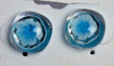 Made In USA Fused Glass Earrings With Stainless Steel Studs E37