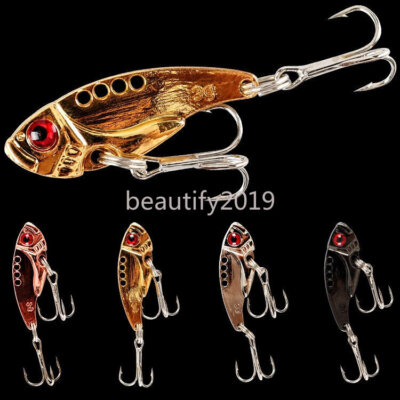 8PCS Micro Metal VIB Fishing Lures Spinner Spoon Blade Baits For Bass Swimbait