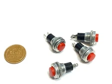 4 x Push Switch 10mm Red Button SPST Momentary N/O OFF-ON  small mini DS-316 B8