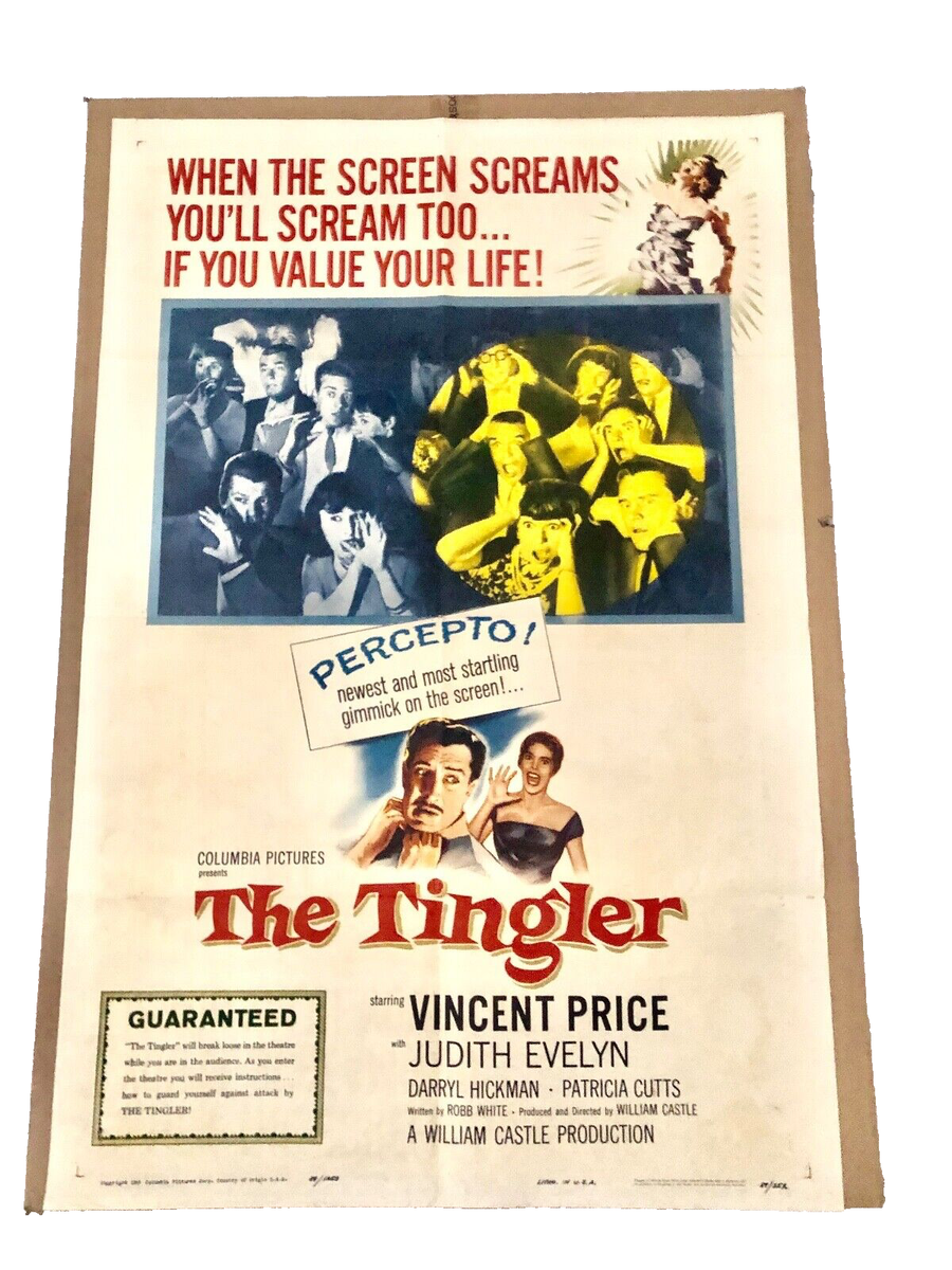 The Tingler (1959) Original Horror Movie Poster Vincent Price in  PERCEPTO!