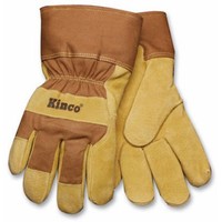 Kinco 1958-l-1 Suede Pigskin Brown Duck Fabric Back & Safety Cuff Lined Safet... on sale Kinco 1958-l-1 Suede Pigskin Brown Duck Fabric Back & Safety Cuff Lined Safet... on sale