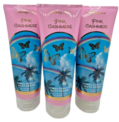 NEW Bath & Body Works Lot of 3 Pink Cashmere Hydration Body Cream Lotion 8 oz