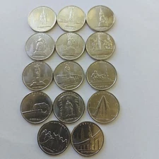 Russia Coins 5 Rubles 2016 ,set 14 pcs, WW2  Soviet Liberated Cities.#705a