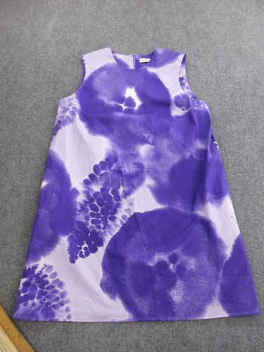 Marimekko Dress Womens 46 Purple Tie Dye A Line Sleeveless Shift Knee Length