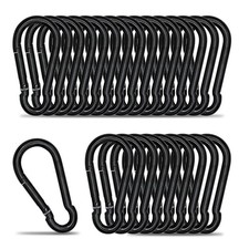Small Carabiner Clip Hook, 1.97 inch 25 pcs Black Heavy Duty Spring Snap Hook...