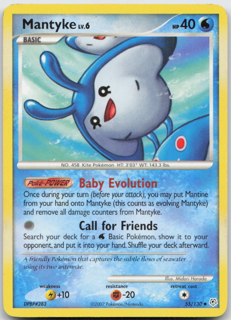 Mantyke 55/130 Uncommon Diamond & Pearl Pokemon TCG LP