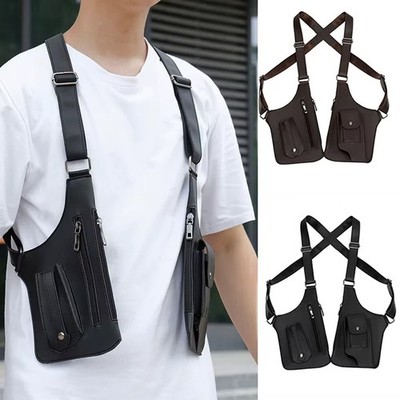 Adjustable Anti-Theft Underarm Shoulder Bag PU Leather Wallet Holster Bag