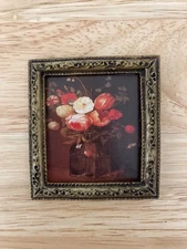 1:12 Scale Dollhouse Miniature Still Life Portrait Of Flowers In A Vase Picture