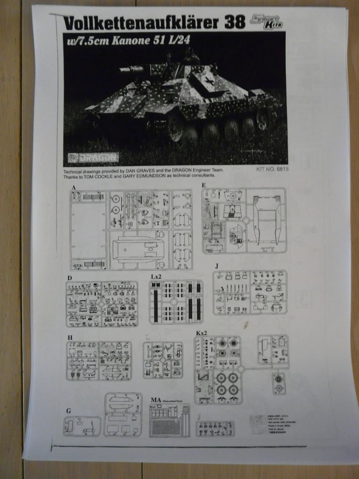 Maquette Char WWII 1/35 DRAGON Ref 6815 Vollkettenaufklärer 38 w/7,5cm Kanone 5 - Photo 3/3