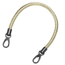 50cm Short Leather PU Braided Purse Replacement Handle - Light Gold, Black