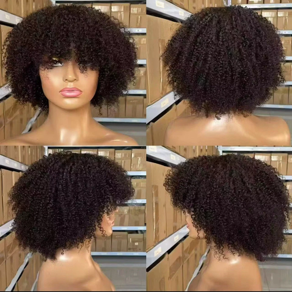 Kinky-Curly Afro Human Hair Wig Brazilian 200% Density - Image 2 of 4