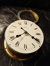 Vintage Schatz German Naval Brass Ship’s Clock – For Parts or Repair – No Key