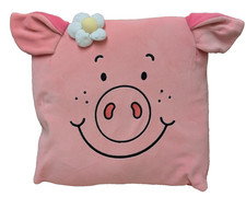 M&S Marks & Spencer Percy Pig Pink Face Cushion Pillow Soft Plush Toy Floral