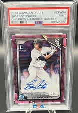2024 Bowman Draft Sam Antonacci  Bubblegum Refractor Auto 2/5 PSA 9!