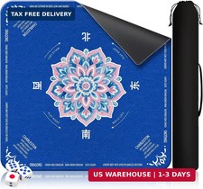 Mahjong Mat for Table 31.5"X31.5" Rubber American Mahjong Mat with Rules, Non Sl