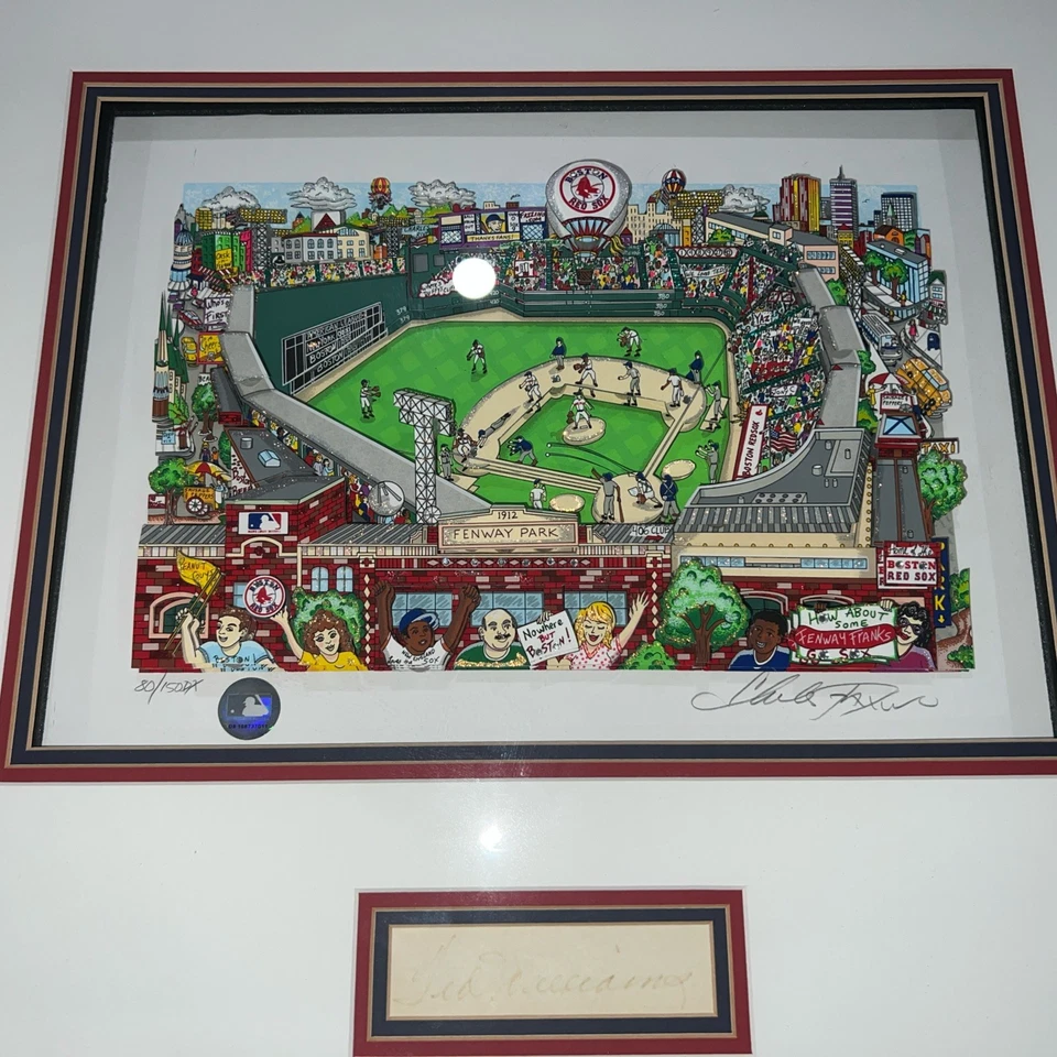 Arte 3D Charles Fazzino Red Sox Fenway Park firmado por el artista y Ted Williams Foto 3 de 4