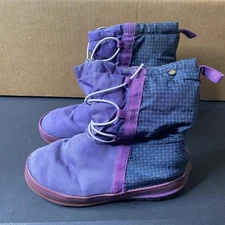Bogs SnowNights Boots Kids Size 3 Purple Insulated Winter Snow Faux Fur Lined