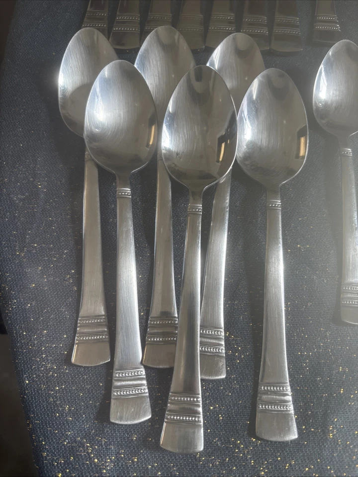 19 шт. вилки ложки ножи столовые приборы из нержавеющей стали Pfaltzgraff Kensington сапфир - Изображение 2 из 4